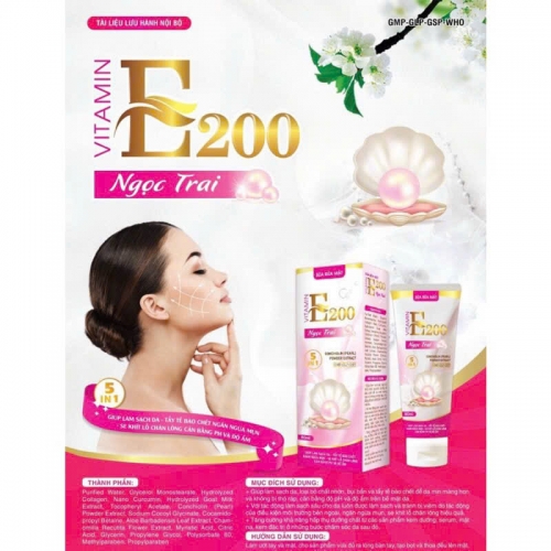 SỮA RỬA MẶT VITAMIN E200 NGỌC TRAI 5IN1. GIÚP SẠCH DA, TẨY TẾ BÀO CHẾT, NGĂN NGỪA MỤN, SE KHÍT, CÂN BẰNG ĐỘ ẨM CHO DA