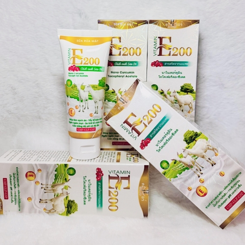 SỮA RỬA MẶT VITAMIN E200 CHIẾT XUẤT SỮA DÊ 5IN1. GIÚP SẠCH DA, TẨY TẾ BÀO CHẾT, NGĂN NGỪA MỤN,