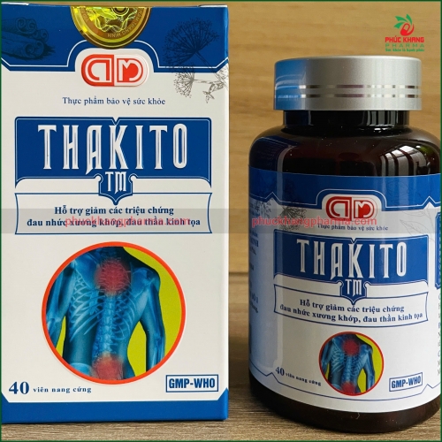 VIÊN THẢO DƯỢC THAKITO TMI - HỖ TRỢ GIẢM ĐAU NHỨC XƯƠNG KHỚP, ĐAU THẦN KINH TỌA, ĐAU MỎI VAI GÁY. HỘP 40 VIÊN NANG CỨNG. HÀNG CHÍNH HÃNG LOẠI 1