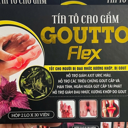 VIÊN UỐNG TÍA TÔ CAO GẮM GOUTTO FLEX, HỘP GỖ 2 LỌ. GIÚP GIẢM ĐAU NHỨC XƯƠNG KHỚP, GOUT,...