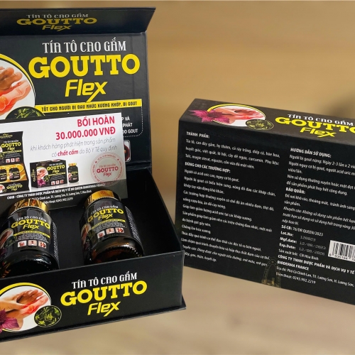 VIÊN UỐNG TÍA TÔ CAO GẮM GOUTTO FLEX, HỘP GỖ 2 LỌ. GIÚP GIẢM ĐAU NHỨC XƯƠNG KHỚP, GOUT,...