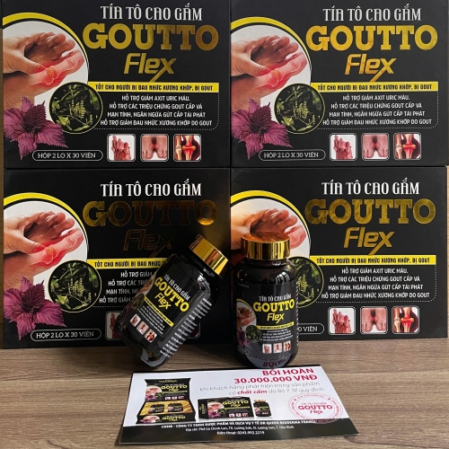 VIÊN UỐNG TÍA TÔ CAO GẮM GOUTTO FLEX, HỘP GỖ 2 LỌ. GIÚP GIẢM ĐAU NHỨC XƯƠNG KHỚP, GOUT,...