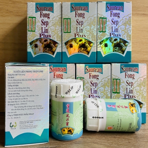 VIÊN UỐNG XƯƠNG KHỚP TUYẾT LIÊN PHONG THẤP LINH - SAUREAN FONG SEP LIN PLUS. HỘP XANH BẠC CHIẾU. GIÚP GIẢM THẦN KINH TỌA, GAI CỘT SỐNG, VIÊM KHỚP,... HÀNG CHÍNH HÃNG LOẠI 1