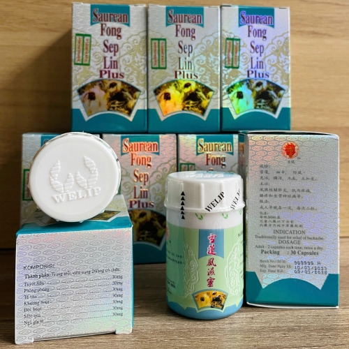 VIÊN UỐNG XƯƠNG KHỚP TUYẾT LIÊN PHONG THẤP LINH - SAUREAN FONG SEP LIN PLUS. HỘP XANH BẠC CHIẾU. GIÚP GIẢM THẦN KINH TỌA, GAI CỘT SỐNG, VIÊM KHỚP,... HÀNG CHÍNH HÃNG LOẠI 1
