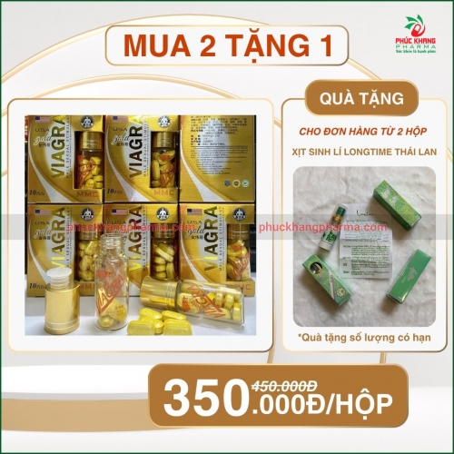 VIAGRA GOLD USA - VIÊN TĂNG CƯỜNG SINH LỰC NAM GIỚI, HỖ TRỢ CẢI THIỆN CHỨC NĂNG SINH LÝ, KÍCH THÍCH HAM MUỐN - HỘP 10 VIÊN. HÀNG CHÍNH HÃNG LOẠI 1