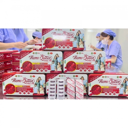 VIÊN UỐNG BỔ MÁU HEMO QUEEN, HỘP THIẾC 60 VIÊN. GIÚP  GIẢM TÌNH TRẠNG THIẾU MÁU DO THIẾU SẮT,..
