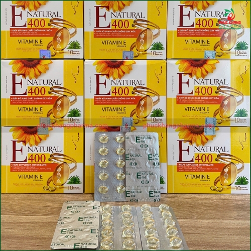 VIÊN UỐNG E NATURAL 400...GIÚP BỔ SUNG CHẤT CHỐNG OXY HÓA, HỖ TRỢ LÀM CHẬM LÃO HÓA DA, HẠN CHẾ NÁM, SẠM DA, HỖ TRỢ LÀM ĐẸP DA...