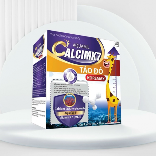 SIRO AQUAMIL CALCI MK7 TÁO ĐỎ, HỘP 20 ỐNG. GIÚP XƯƠNG VÀ RĂNG CHẮC KHOẺ, GIẢM CÒI XƯƠNG Ở TRẺ VÀ THIẾU HỤT CANXI Ở PHỤ NỮ CÓ THAI