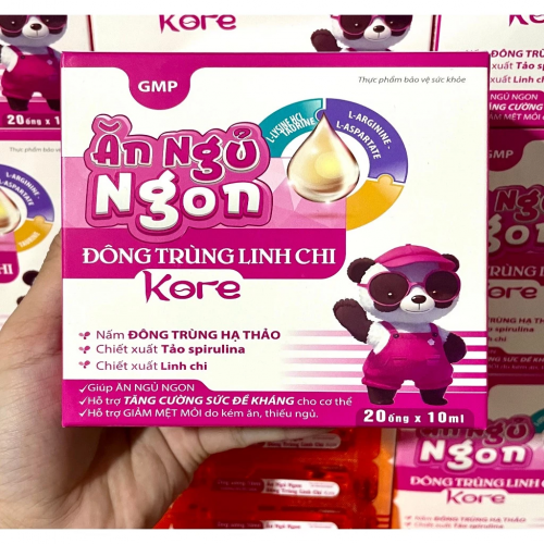 SIRO ĂN NGỦ NGON ĐÔNG TRÙNG LINH CHI KORE, HỘP 20 ỐNG. GIÚP TĂNG CƯỜNG SỨC ĐỀ KHÁNG, GIẢM TÌNH TRẠNG MỆT MỎI, KÉM ĂN, NGỦ NGON