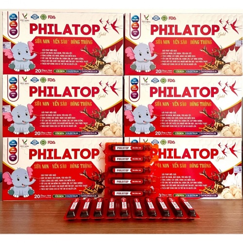 SIRO ỐNG PHILATOP SỮA NON YẾN SÀO ĐÔNG TRÙNG GOLD, HỘP 20 ỐNG. GIÚP NÂNG CAO SỨC ĐỀ KHÁNG, ĂN NGON, TIÊU HÓA KHỎE