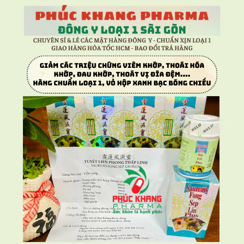 CHUẨN LOẠI 1. TUYẾT LIÊN PHONG THẤP LINH - SAUREAN FONG SEP LIN PLUS. HỘP XANH BẠC CHIẾU. GIÚP GIẢM ĐAU NHỨC