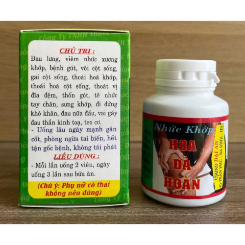 CHUẨN LOẠI 1. NHỨC KHỚP HOA ĐÀ HOÀN. LỌ 40 VIÊN HỘP BÓNG CHIẾU. GIÚP GIẢM ĐAU XƯƠNG KHỚP. GAI CỘT SỐNG, TÊ BÌ CHÂN TAY