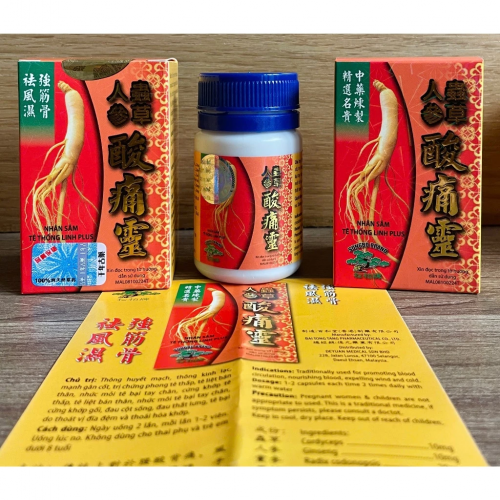 VIÊN UỐNG XƯƠNG KHỚP NHÂN SÂM TÊ THỐNG LINH- DẠNG LỌ HỘP 24 VIÊN. GIÚP GIẢM ĐAU XƯƠNG KHỚP, VIÊM KHỚP, TÊ BÌ CHÂN,...HÀNG CHÍNH HÃNG LOẠI 1