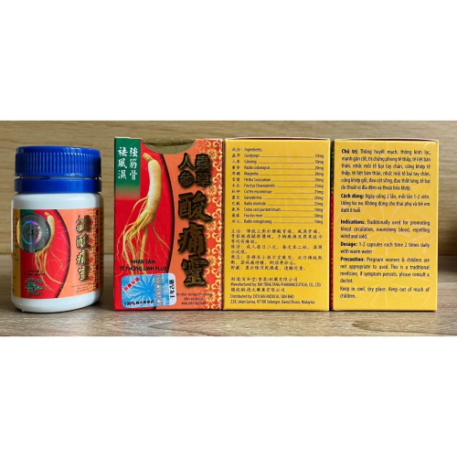 VIÊN UỐNG XƯƠNG KHỚP NHÂN SÂM TÊ THỐNG LINH- DẠNG LỌ HỘP 24 VIÊN. GIÚP GIẢM ĐAU XƯƠNG KHỚP, VIÊM KHỚP, TÊ BÌ CHÂN,...HÀNG CHÍNH HÃNG LOẠI 1