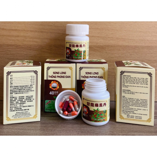 CHUẨN LOẠI 1. SONG LONG THỐNG PHONG ĐAN, LỌ 40 VIÊN, TEM XANH. GIÚP GIẢM ĐAU XƯƠNG KHỚP