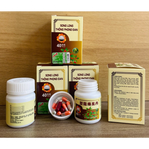 CHUẨN LOẠI 1. SONG LONG THỐNG PHONG ĐAN, LỌ 40 VIÊN, TEM XANH. GIÚP GIẢM ĐAU XƯƠNG KHỚP