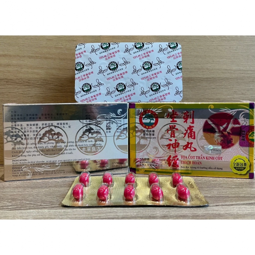 CHUẨN LOẠI 1. TỌA CỐT THẦN KINH CỐT THÍCH HOÀN, HỘP VỈ 20 VIÊN. VIÊN CÓ CHỮ. GIÚP GIẢM ĐAU XƯƠNG KHỚP