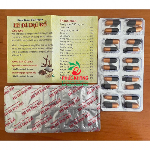 CHUẨN LOẠI 1. HI DI ĐẠI BỔ - HI DI ĐƯỜNG. HỘP VỈ 140 VIÊN. HỖ TRỢ GIẢM ĐAU NHỨC XƯỚNG KHỚP, THOÁI VỊ ĐĨA ĐỆM,..