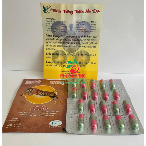 VIÊN XƯƠNG KHỚP BÁCH THỐNG THIÊN MA ĐƠN, GIÚP GIẢM  THOÁT VỊ ĐĨA ĐỆM, KHÔ KHỚP, VIÊM ĐA KHỚP DẠNG THẤP,...HỘP VỈ 30 VIÊN, HÀNG CHÍNH HÃNG LOẠI 1, CÓ TẶNG CAO DÁN