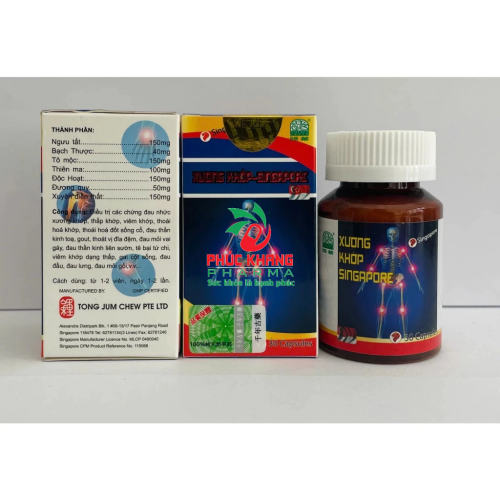 CHUẨN LOẠI 1. XƯƠNG KHỚP SINGAPORE. HỘP 30 VIÊN CÓ TEM XANH. GIÚP GIẢM ĐAU XƯƠNG KHỚP, ĐAU MỎI VAI GÁY, THOÁI HÓA