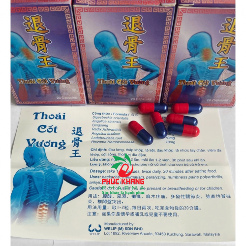 VIÊN UỐNG XƯƠNG KHỚP THOÁI CỐT VƯƠNG. GIÚP GIẢM VIÊM ĐA KHỚP, TÊ BÌ CHÂN TAY, GAI CỘT SỐNG,...LỌ 20 VIÊN. HÀNG CHÍNH HÃNG LOẠI 1