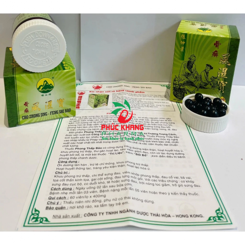 CHUẨN LOẠI 1. PHONG THẤP BẢO. FENG SHI BAO, TRƯƠNG TRỌNG CẢNH HONGKONG. LỌ 60 VIÊN. GÚP GIẢM ĐAU XƯƠNG KHỚP,