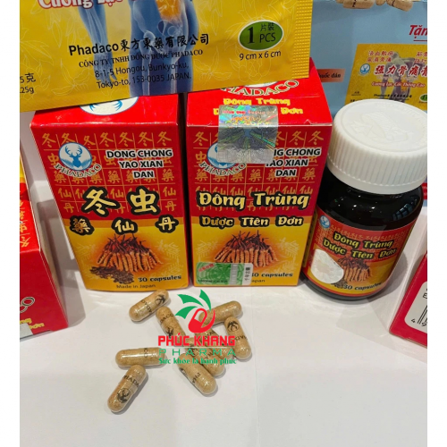 CHUẨN LOẠI 1. ĐÔNG TRÙNG DƯỢC TIÊN ĐƠN. LỌ 30 VIÊN TẶNG CAO DÁN, VIÊN CÓ CHỮ VÀ HÌNH. GIÚP GIẢM ĐAU XƯƠNG KHỚP