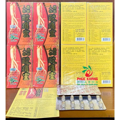 VIÊN UỐNG XƯƠNG KHỚP NHÂN SÂM TÊ THỐNG LINH- DẠNG HỘP VĨ 20 VIÊN. GIÚP GIẢM ĐAU XƯƠNG KHỚP, VIÊM KHỚP, TÊ BÌ CHÂN,...HÀNG CHÍNH HÃNG LOẠI 1
