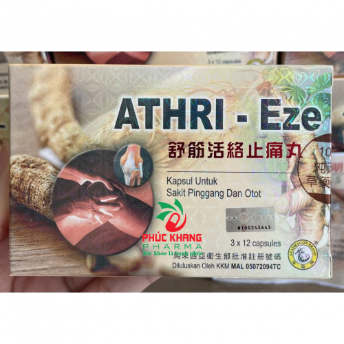 CHUẨN LOẠI 1. THƯ GÂN HOẠT LẠC CHỈ THỐNG HOÀN ATHRI-EZE. HỘP VĨ 36 VIÊN. GIÚP GIẢM ĐAU XƯƠNG KHỚP VÀ GOUT