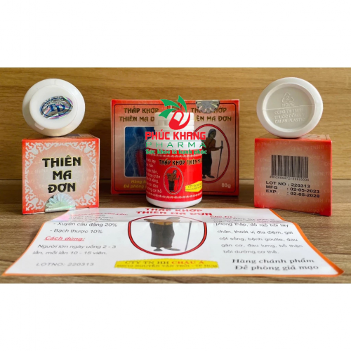 CHUẨN LOẠI 1. THẤP KHỚP THIÊN MA ĐƠN. HỘP BÓNG CHIẾU. LỌ 80gr. GIÚP GIẢM ĐAU XƯƠNG KHỚP, TÊ BÌ CHÂN TAY