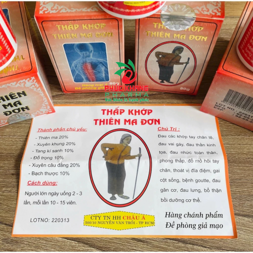CHUẨN LOẠI 1. THẤP KHỚP THIÊN MA ĐƠN. HỘP BÓNG CHIẾU. LỌ 80gr. GIÚP GIẢM ĐAU XƯƠNG KHỚP, TÊ BÌ CHÂN TAY
