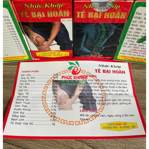 VIÊM UỐNG GIẢM NHỨC KHỚP TÊ BẠI HOÀN. GIÚP GIẢM ĐAU THẦN KINH, TEO CƠ, SƯNG KHỚP, NGỪA TAI BIẾN,...LỌ 40 VIÊN. HÀNG CHÍNH HÃNG LOẠI 1, HỘP BÓNG CHIẾU