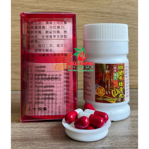 CHUẨN LOẠI 1. KIỆN BỘ HỘ CHUYỂN HOÀN 505 ĐỎ. HỘP LỌ 30 VIÊN. GIÚP GIẢM ĐAU XƯƠNG KHỚP