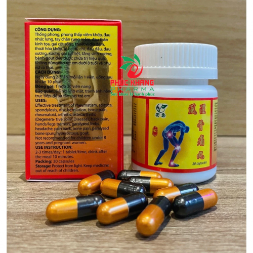 VIÊN UỐNG XƯƠNG KHỚP PHONG TÊ CỐT THỐNG HOÀN. GIÚP GIẢM VIÊM KHỚP, TẮC NGHẼN MẠCH  MÁU, TÊ BẠI TỨ CHI, ĐAU ĐẦU,...LỌ 30 VIÊN. HÀNG CHÍNH HÃNG LOẠI 1, CÓ TEM XANH LÁ