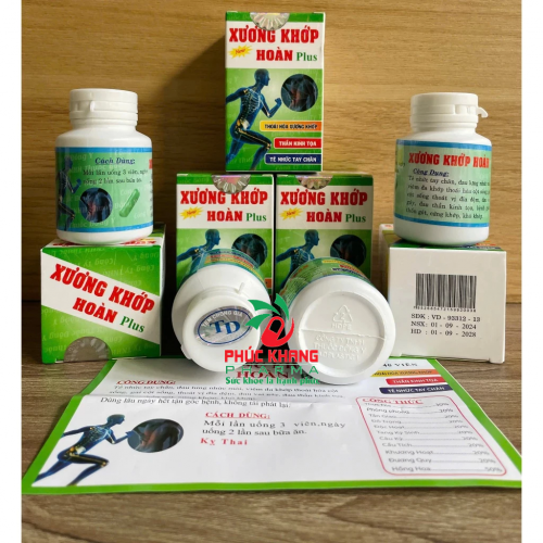 VIÊN UỐNG XƯƠNG KHỚP HOÀN PLUS. GIÚP GIẢM PHONG THẤP, THẦN KINH TỌA, GAI CỘT SỐNG, GOUT,...LỌ 40 VIÊN. HÀNG CHÍNH HÃNG LOẠI 1, VỎ HỘP BÓNG CHIẾU