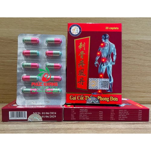 CHUẨN LOẠI 1. GAI CỐT THỐNG PHONG ĐƠN. HỘP VỈ 20 VIÊN CÓ TEM CHECK MÃ QR. GIÚP GIẢM ĐAU XƯƠNG KHỚP