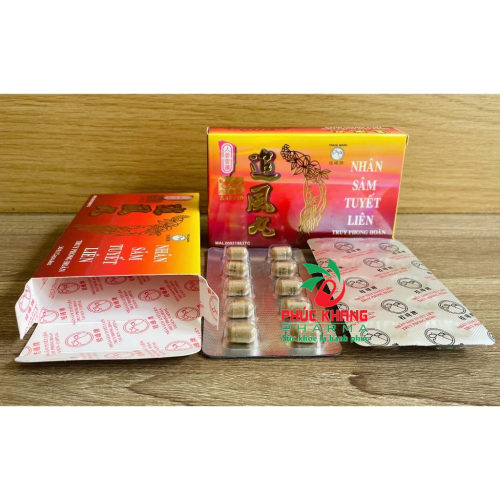 CHUẨN LOẠI 1. NHÂN SÂM TUYẾT LIÊN TRUY PHONG HOÀN. HỘP VỈ 30 VIÊN, IN LOGO CTY BÊN TRONG HỘP. GIÚP GIẢM ĐAU XƯƠNG