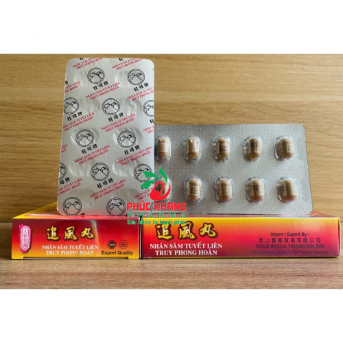 CHUẨN LOẠI 1. NHÂN SÂM TUYẾT LIÊN TRUY PHONG HOÀN. HỘP VỈ 30 VIÊN, IN LOGO CTY BÊN TRONG HỘP. GIÚP GIẢM ĐAU XƯƠNG