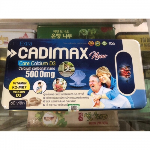 VIÊN UỐNG XƯƠNG KHỚP EXTRA CADIMAX NANO,  HỘP THIẾC 60VIÊN. GIÚP GIẢM TÌNH TRẠNG LOÃNG XƯƠNG VÀ TĂNG CƯỜNG CHIỀU CAO CHO BÉ,..