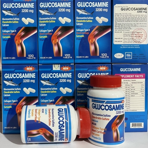 VIÊN UỐNG XƯƠNG KHỚP GLUCOSAMIN 3200MG XANH. GIÚP GIẢM ĐAU, ĐỐT SỐNG CỔ, KHỚP HÁNG, ĐÙI, KHỚP LƯNG