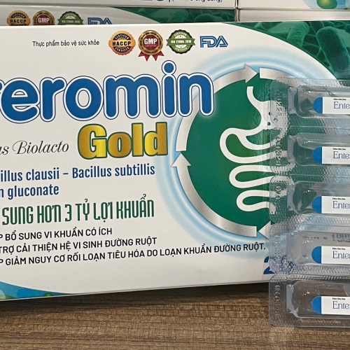 MEN TIÊU HÓA ENTEROMIN PLUS BIOLACTO GOLD, HỘP 20 ỐNG. BỔ SUNG HƠN 3 TỶ LỢI KHUẨN. GIÚP CẢI THIỆN HỆ VI SỊNH ĐƯỜNG RUỘT