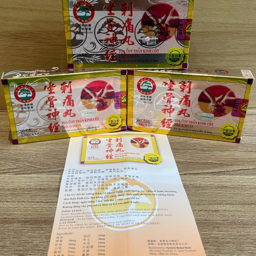CHUẨN LOẠI 1. TỌA CỐT THẦN KINH CỐT THÍCH HOÀN, HỘP VỈ 20 VIÊN. VIÊN CÓ CHỮ. GIÚP GIẢM ĐAU XƯƠNG KHỚP