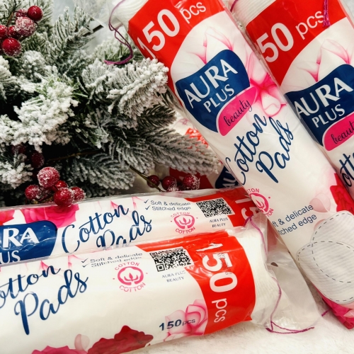 BÔNG TẨY TRANG AURA DẠNG CÂY 150 MIẾNG. GIÚP TẨY SẠCH LỚP TRANG ĐIỂM TRÊN DA, GIÚP DA KHÔ THOÁNG,...