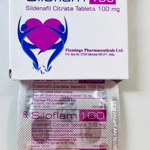 THUỐC KÍCH DỤC SILOFLAM 100mg. GIÚP GIẢM RỐI LOẠN CƯƠNG DƯƠNG, ĐIỀU TRỊ XUẤT TINH SỚM... Hộp 1 vĩ x 4 Viên