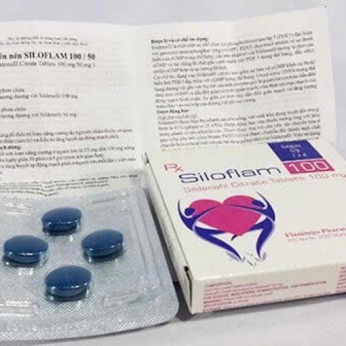 THUỐC KÍCH DỤC SILOFLAM 100mg. GIÚP GIẢM RỐI LOẠN CƯƠNG DƯƠNG, ĐIỀU TRỊ XUẤT TINH SỚM... Hộp 1 vĩ x 4 Viên