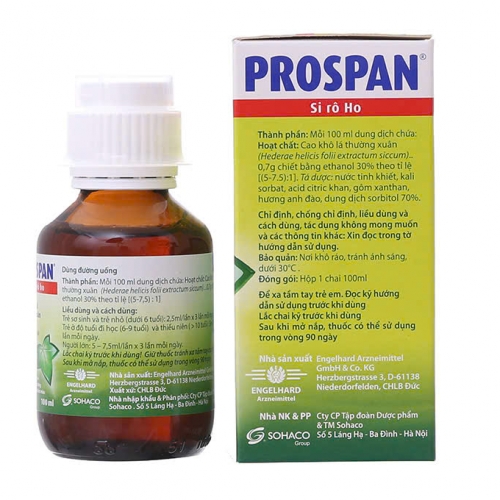SIRO HO PROSPAN CHAI 100ml. GIÚP GIẢM HO KÉO DÀI, VIÊM PHẾ QUẢN, HO DO THAY ĐỔI THỜI TIẾT,...