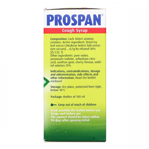 SIRO HO PROSPAN CHAI 100ml. GIÚP GIẢM HO KÉO DÀI, VIÊM PHẾ QUẢN, HO DO THAY ĐỔI THỜI TIẾT,...