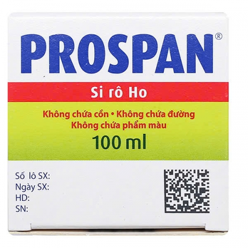 SIRO HO PROSPAN CHAI 100ml. GIÚP GIẢM HO KÉO DÀI, VIÊM PHẾ QUẢN, HO DO THAY ĐỔI THỜI TIẾT,...