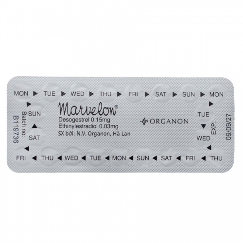 THUỐC NGỪA THAI MARVELON (Hộp 1 vĩ x 21 Viên), UỐNG HÀNG NGÀY, GIÚP NGỪA THAI AN TOÀN, HIỆU QUẢ