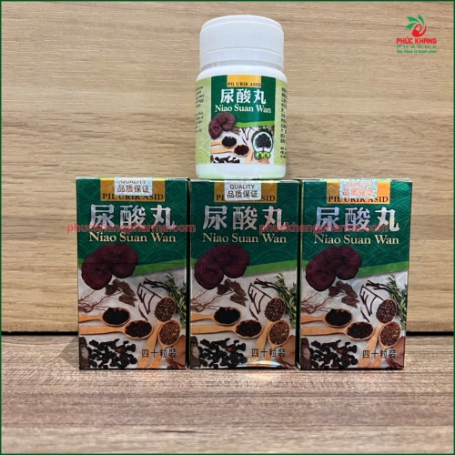 VIÊN NIAO SUAN WAN (尿酸丸) - HỖ TRỢ GIẢM AXIT URIC, ĐIỀU TRỊ BỆNH GOUT, THẢI ĐỘC THẬN - HỘP 40 VIÊN. HÀNG CHÍNH HÃNG LOẠI 1